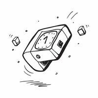 Floating digital clock with dynamic numbers on an isolated white background concept as A digital clock floating mid air with dynamic numbers shifting in real time all isolated on a Cleans vector
