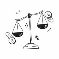Floating dollar sign and scales with Equity Balance text concept as A illustration featuring a floating dollar sign and scales with the text Equity Balance The elements hov Cleans vector