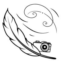 Floating Feather with Abstract Wind Effect and Copy Space concept as A delicate feather floats gently in mid air with an abstract wind effect swirling around it symbolizing the mov Cleans vector