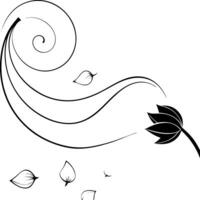 Floating Flower Petal with Abstract Breeze Effect and Copy Space concept as A flower petal floats gently in mid air with an abstract breeze swirling around it symbolizing the delic Cleans Set 2 vector
