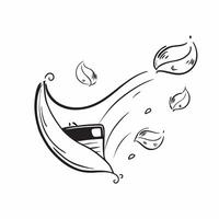 Floating Flower Petal with Abstract Breeze Effect and Copy Space concept as A flower petal floats gently in mid air with an abstract breeze swirling around it symbolizing the delic Cleans Set 3 vector