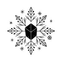 Floating Frost Crystal with Abstract Chill Effect and Copy Space concept as A frost crystal floats in mid air with an abstract chill effect spreading out from it symbolizing the co Cleans vector