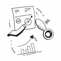 Floating graph and magnifying glass with Market Analysis text concept as A dynamic design featuring a floating graph and magnifying glass with the text Market Analysis The Cleans vector