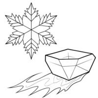 Floating Ice Crystal with Abstract Frost Effect and Copy Space concept as An ice crystal floats in mid air with an abstract frost effect spreading out from it symbolizing the cold Cleans vector