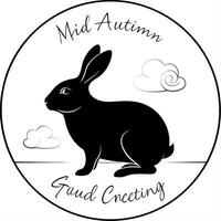 Floating Jade Rabbit with Mid Autumn Greetings Text concept as A jade rabbit depicted in a floating pose with Mid Autumn Greetings text isolated on a white background The image su Cleans Set 2 vector