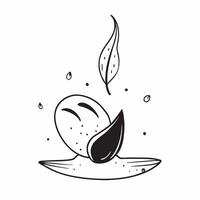 Floating Leaf and Dew Drop with Morning Mist Text concept as A single leaf and dew drop appearing to float in mid air with Morning Mist text subtly included at the bottom The elem Cleans Set 3 vector