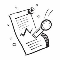 Floating magnifying glass and document with the word Analysis concept as A design showing a magnifying glass and a document floating in mid air with the word Analysis promin Cleans vector