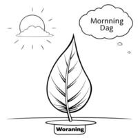 Floating Leaf and Water Droplet with Morning Dew Text concept as A leaf and water droplet appearing to float in mid air with Morning Dew text subtly included at the bottom The ele Cleans Set 2 vector