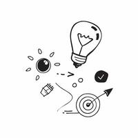 Floating light bulb and target with Creative Campaign text concept as A design showing a floating light bulb and target with the text Creative Campaign The design is isolat Cleans vector