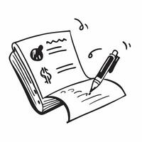 Floating ledger and fountain pen with Financial Records text concept as A design showing a floating ledger and fountain pen paired with the text Financial Records The eleme Cleans vector