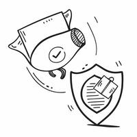 Floating money bag and shield with Asset Protection text concept as A dynamic design featuring a floating money bag and shield with the text Asset Protection The elements a Cleans vector