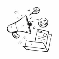 Floating megaphone and speech bubble with Marketing Communication text concept as A sleek design showcasing a floating megaphone and speech bubble with the text Marketing Co Cleans vector