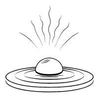 Floating Pebble with Abstract Light Ripple and Copy Space concept as A smooth pebble floats in mid air with abstract light ripples emanating from it symbolizing the calming effect Cleans vector
