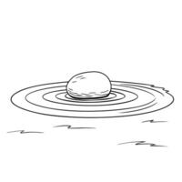 Floating Pebble and Ripple with Tranquil Waters Text concept as A small pebble and ripple appearing to float together with Tranquil Waters text subtly included at the bottom The e Cleans vector