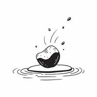 Floating Pebble and Ripple with Tranquil Waters Text concept as A small pebble and ripple appearing to float together with Tranquil Waters text subtly included at the bottom The e Cleans Set 3 vector