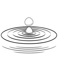 Floating Pebble with Abstract Ripple Effect and Copy Space concept as A smooth pebble floats in mid air with concentric ripples emanating from it representing the serenity of a nat Cleans Set 2 vector