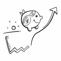 Floating piggy bank and arrow with Savings Growth text concept as A dynamic featuring a floating piggy bank and upward arrow with the text Savings Growth The design is isol Cleans vector