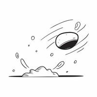 Floating Pebble with Abstract Water Droplets and Copy Space concept as A pebble floats in mid air surrounded by abstract water droplets symbolizing the serenity of a nature timelap Cleans Set 3 vector