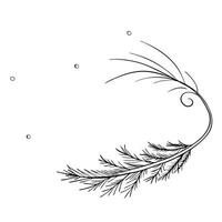 Floating Pine Needle with Abstract Snowfall and Copy Space concept as A pine needle floats gently in mid air with abstract snowfall swirling around it symbolizing the calm of a win Cleans Set 2 vector