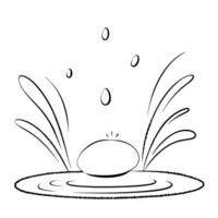 Floating Pebble with Abstract Water Droplets and Copy Space concept as A pebble floats in mid air surrounded by abstract water droplets symbolizing the serenity of a nature timelap Cleans vector