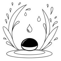 Floating Pebble with Abstract Water Droplets and Copy Space concept as A pebble floats in mid air surrounded by abstract water droplets symbolizing the serenity of a nature timelap Cleans Set 2 vector