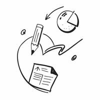 Floating pie chart and pen with Investment Strategy text concept as A sleek design featuring a floating pie chart and pen with the text Investment Strategy The elements are Cleans vector
