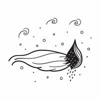 Floating Pine Needle with Abstract Snowfall and Copy Space concept as A pine needle floats gently in mid air with abstract snowfall swirling around it symbolizing the calm of a win Cleans Set 3 vector