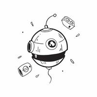 Floating robotic sphere with sensors on an isolated white background concept as A robotic sphere equipped with sensors floating mid air all isolated against a white background The Cleans vector