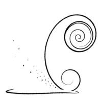 Floating Sand Particle with Abstract Wind Swirl and Copy Space concept as A single sand particle floats in mid air with an abstract wind swirl moving around it symbolizing the shif Cleans vector
