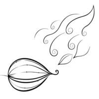 Floating Seed Pod with Abstract Wind Flow and Copy Space concept as A seed pod floats gently in mid air with an abstract wind flow swirling around it symbolizing the cycle of life Cleans vector