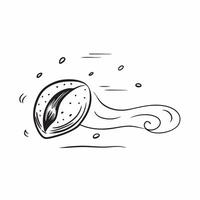 Floating Seed with Abstract Wind Swirl and Copy Space concept as A seed floats in mid air with an abstract wind swirl gently moving around it symbolizing the beginning of a nature Cleans Set 3 vector