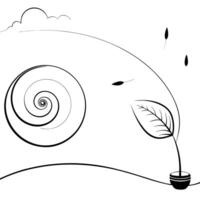 Floating Seed with Abstract Wind Swirl and Copy Space concept as A seed floats in mid air with an abstract wind swirl gently moving around it symbolizing the beginning of a nature Cleans Set 2 vector