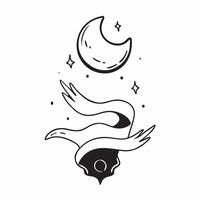 Floating Star and Moon Symbol with Nightfall Glow Text concept as A star and moon symbol floating together in mid air with Nightfall Glow text subtly included at the bottom The el Cleans Set 3 vector