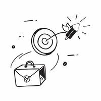 Floating target and briefcase with the word Goal concept as A design featuring a target and a briefcase defying gravity with the word Goal prominently displayed The element Cleans vector