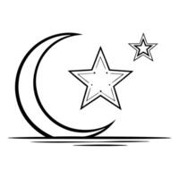 Floating Star and Moon Symbol with Nightfall Glow Text concept as A star and moon symbol floating together in mid air with Nightfall Glow text subtly included at the bottom The el Cleans Set 2 vector