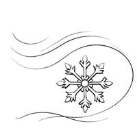 Floating Snowflake with Abstract Freeze Effect and Copy Space concept as A snowflake drifts in mid air with an abstract freeze effect swirling around it symbolizing the quiet still Cleans Set 2 vector