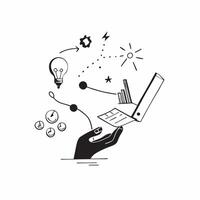 Glossy background with a constellation of glowing business icons concept as A glossy background featuring a constellation of glowing business icons symbolizing the various aspects Cleans vector