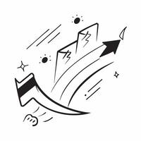Glossy background with ascending lines and abstract business symbols concept as A glossy background with ascending lines and abstract business symbols representing upward growth an Cleans vector
