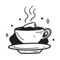 Glossy black countertop with a steaming coffee cup and subtle light reflections concept as A close up of a glossy black countertop with a steaming coffee cup placed centrally The Cleans vector