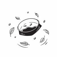Glossy ceramic surface with vibrant tea leaves and soft shadow play concept as A top down shot of a glossy ceramic surface with vibrant tea leaves scattered and soft shadow play T Cleans vector