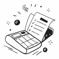 Glossy calculator on a reflective desk with tax documents spread out concept as A close up shot of a glossy calculator on a reflective desk with tax documents spread out around it Cleans vector