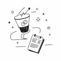 Glossy coffee cup with holographic marketing plans and graphs floating above concept as A high angle shot of a glossy coffee cup on a desk with floating holographic marketing plans Cleans vector