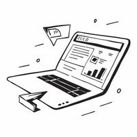 Glossy desk with an open laptop displaying a financial dashboard concept as A mid angle shot of a glossy desk with an open laptop displaying a financial dashboard The reflections Cleans vector