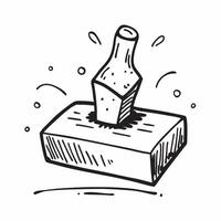 Glossy granite bar with a beer bottle casting subtle reflections concept as A low angle moody shot of a glossy granite bar with a beer bottle casting subtle reflections The camera Cleans vector