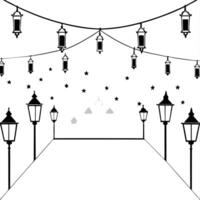 Glossy Lantern Festival Street Background concept as A glossy reflective street background filled with glowing lanterns hanging above creating a vibrant and festive atmosphere The Cleans vector