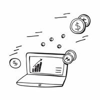 Glossy laptop screen with floating holographic dollar symbols and financial charts concept as A close up shot of a glossy laptop screen displaying holographic dollar symbols and fi Cleans vector