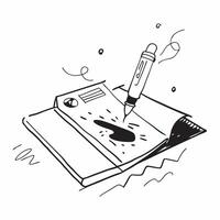 Glossy marble surface with a financial portfolio and fountain pen concept as A high angle shot of a glossy marble surface with a financial portfolio and a fountain pen casting a so Cleans vector