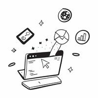 Glossy laptop with holographic branding icons and campaign metrics concept as A close up shot of a glossy laptop displaying floating holographic branding icons and campaign metrics Cleans vector