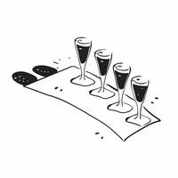 Glossy marble floor with champagne flutes casting elongated shadows concept as A top down high contrast shot of a glossy marble floor with champagne flutes casting elongated shadow Cleans vector