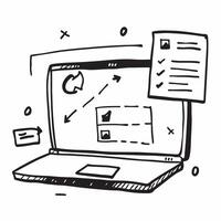 Glossy laptop with marketing software and project timeline open concept as A close up shot of a glossy laptop on a desk displaying marketing software with a project timeline The r Cleans vector